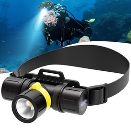 NAKCNM 3000LM IPX8 Waterproof Diving Flashlight Magnetic Rotary Switch