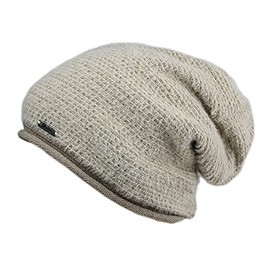 Ever Bloom Beanie Hat for Men and Women, Unisex Designer Knitted Slouch, Made in the EU, Warm Soft Winter Hat Hood with Thermal Fleece Lining, High Quality, taupe