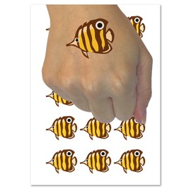 Butterfly Fish Temporary Tattoo Water Resistant Fake Body Art Set Collection - 54 1" Tattoos (1 Sheet)