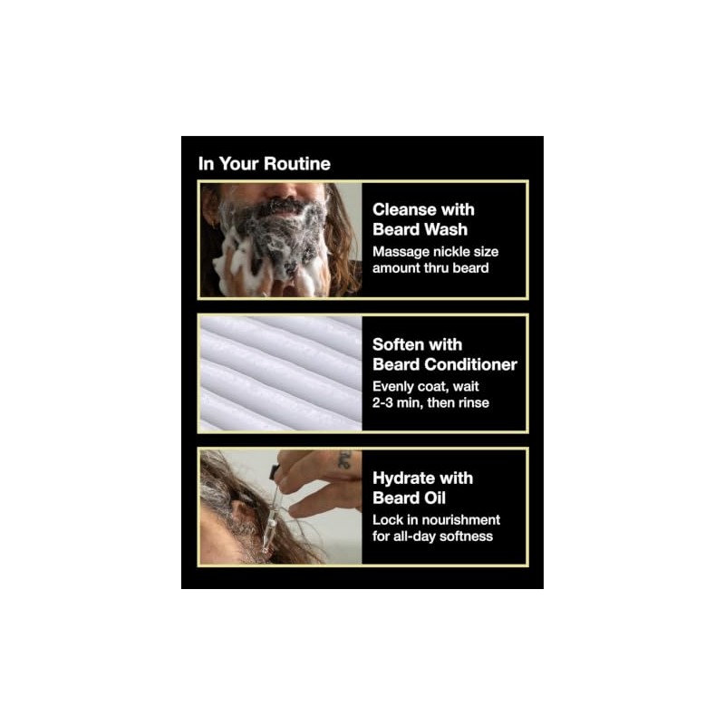 ZEUS Beard Shampoo and Conditioner Set for Men, Vanilla Rum