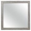 Benjara Zane 39 Inch Transitional Mirror, Square Wood Frame, Weathered