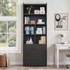 IRONCK Bookshelves and Bookcases with 4 Doors, 6-Tier Bookshelf with