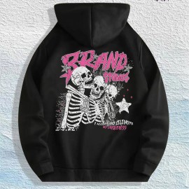 Brand Studios Skull Graphic Hoodie 100% Cotton US Warehouse 7 ColorsColor: Light gray, Size: M
