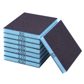 Flintronic 8 Pcs Sanding Sponge, 60/80/100/120/180/220/240/320/400, Wet Dry Reusable Sanding Block for Wood, Plastic, Drywall and Metal Polis