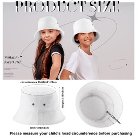 Cozypower 20 Pcs Kids White Bucket Hat Bulk Summer Fishing Hats Washed Cotton Packable Beach Hat Travel Outdoor Girls Boys