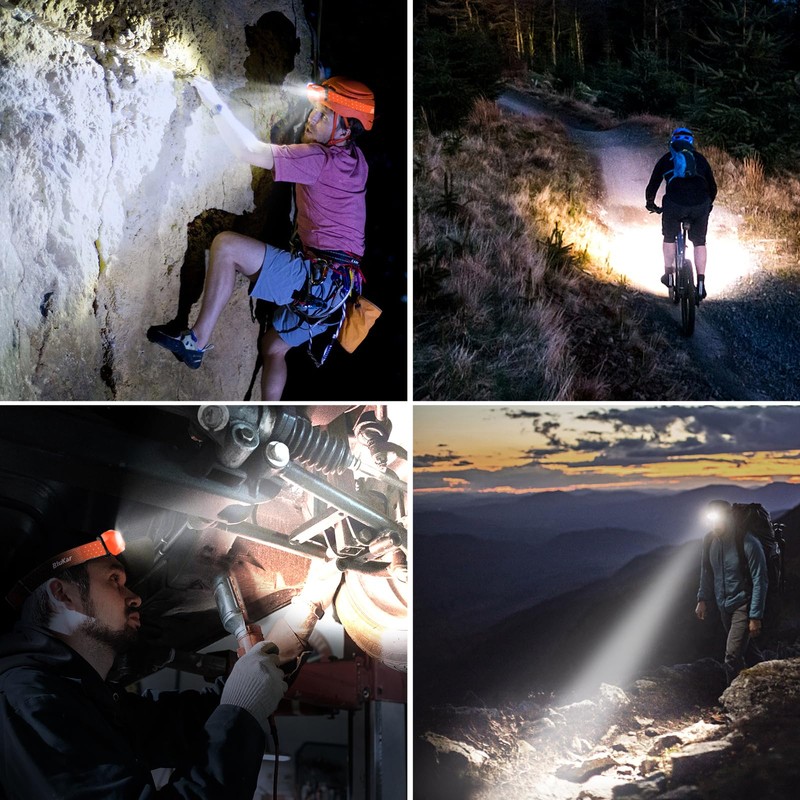 Blukar Headlamp Flashlight, 2-Pack Super Bright LED Rechargeable Headlight -