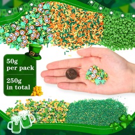 250 Grams St. Patrick's Day Fake Chocolate Candy Sprinkles Tiny Polymer Clay Embellishments Polymer Clay Slices Soft Clay DIY Decoration for Resin Nail Scrapbook Charm DIY Art Crafts Making