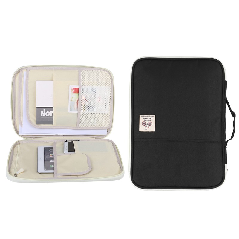 A4 Document Bag File Folder Portfolio Organizer Computer Notebook Zippered