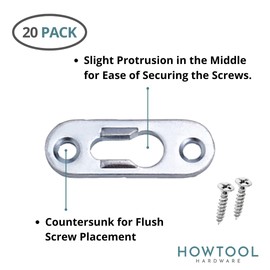 HOWTOOL Heavy Duty Keyhole Hanger with Phillips Screws & Anchors, 20 Pack