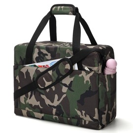 iFARADAY Carry on Duffle Bag for Travel - 16x7x12.5 Airline Approved Personal Item Travel Bag with Shoulder Strap for Men and Women (Camo)