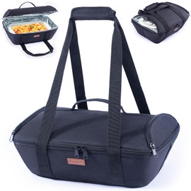 BAGSPRITE Casserole Dish Carrier Insulated - Hot Casserole Dish Carrying Case - Food Carrier for Pockluck Fits 9" x 13" Baking Dish, Lasagna Pan