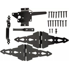 Everbilt Black Post Self Latching Gate Set Kit 1002 316 523
