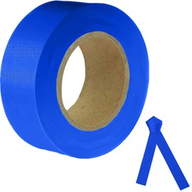 JIZHGRAD Blue Flagging Tape,Surveyors Tape,1-3/16" × 300' Survey Tape,Tree Marking Ribbon,Non-Adhesive Plastic Ribbon,Trail Marking Tape
