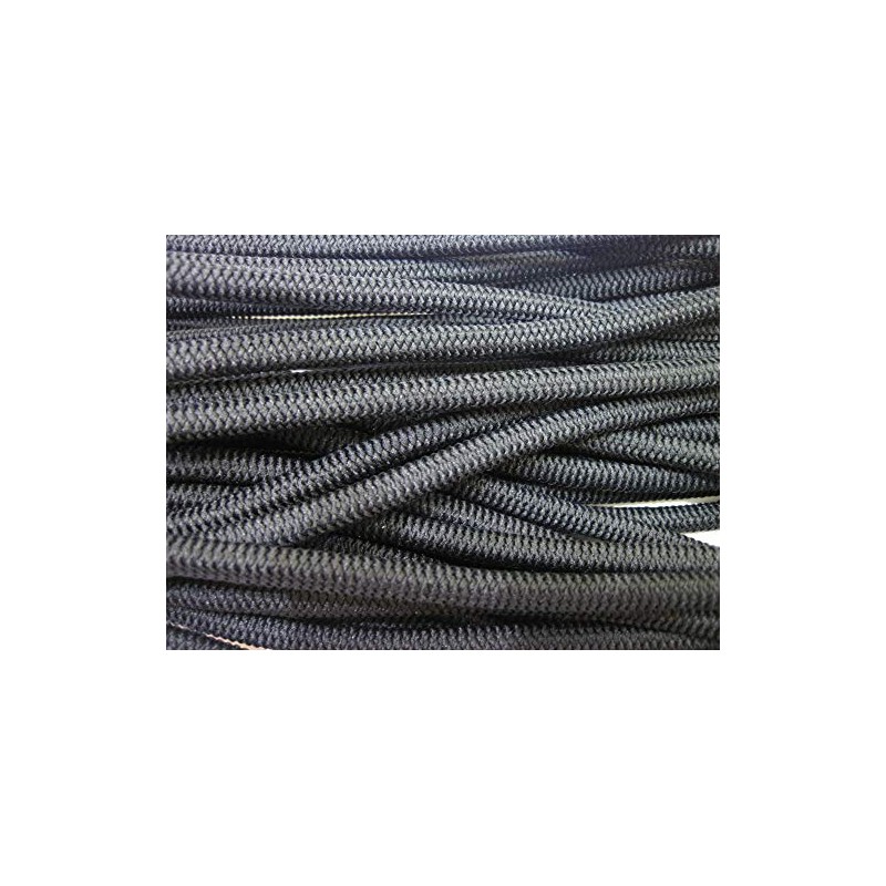 7mm (Approximately 1/4 inch) Elastic Bungee Polyester Cord (10ft, Black)