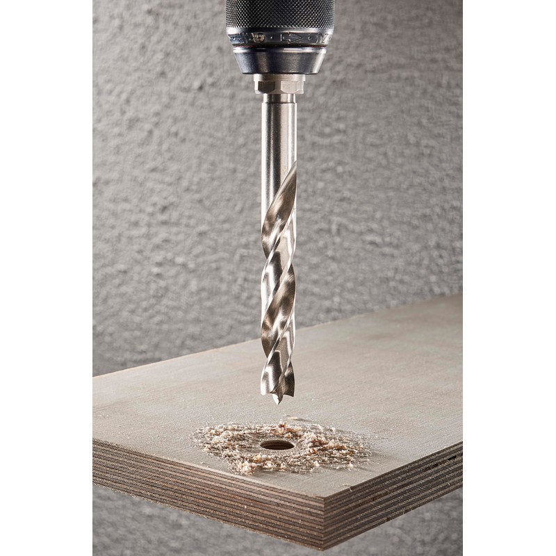 wolfcraft 7120000" Professional 6 Wood Twist Drills, Silver, 3 mm/4