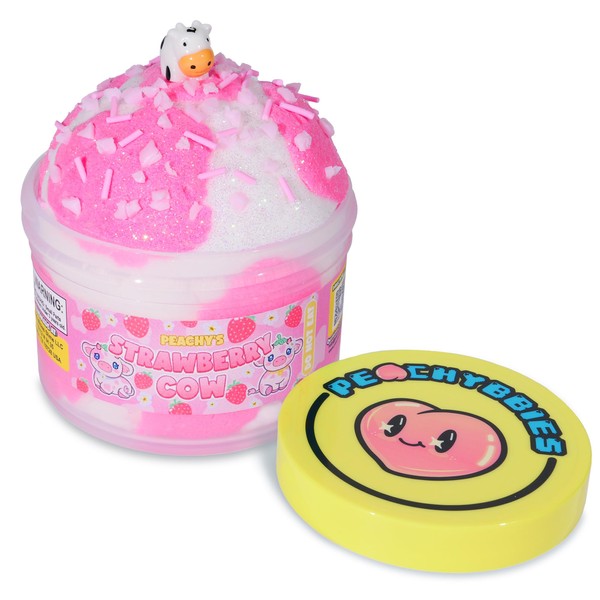 Peachybbies Strawberry Cow Cloud Slime - Made in USA Premium,