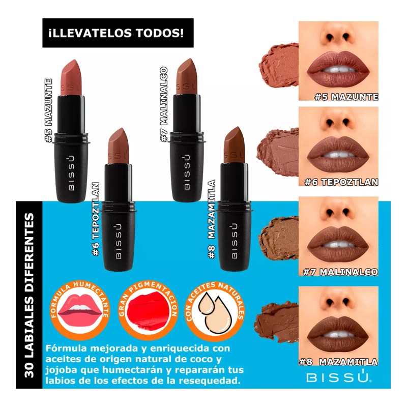 Bissú Kit Pack 30 Labiales Bissu Humectantes Completos Set