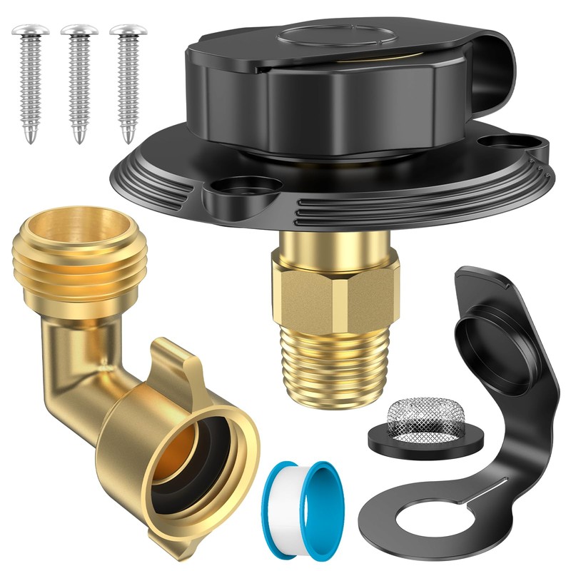 RV Water Inlet Replacement City Water Fill Inlet with Check