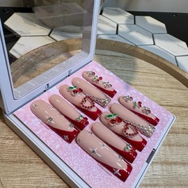 Cherry Bling Press-on nails - Size: L