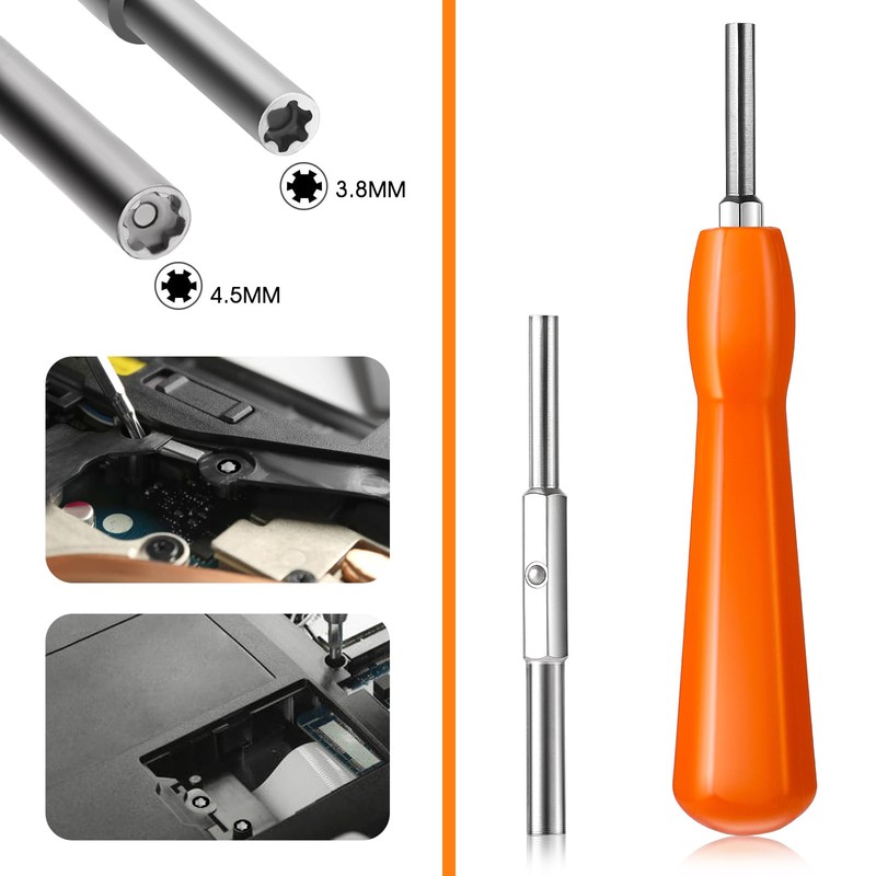 Gamebit Security Screwdriver, Double-Ended 3.8mm 4.5mm Gamebit Screwdriver Bit Set