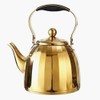 Stainless Steel Golden Teapot, 2000ml (67.63oz) with Infuser and Heat-Resistant