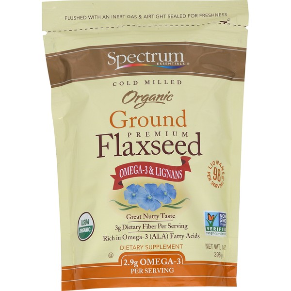 Spectrum Essentials Organic Ground Flaxseed, 14 Ounce (Pack of 4)