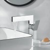 KunMai Chrome Ultra-Thin Bathroom Vessel Sink Faucet Single Handle Waterfall