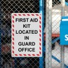 First Aid Kit Located In Guard Office Sign, 8.5 x