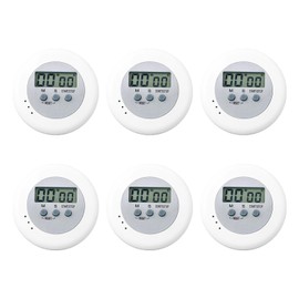 6Pcs Kitchen Timers For Cooking White Digital Timer Magnetic Countdown Stopwatch Timer For Baking, Facial Mask, Studying, Teeth Cleaning Kids