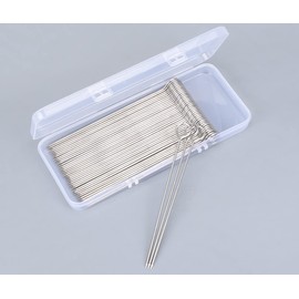 HONSHEN Turkey Lacers for Trussing Turkey,50pcs 6 inches Stainless Steel skewers with Plastic Box for Grilling Onions,Prawns,Turkey,Air Fryer,Baking,Rolled Meat,BBQ (6inch Lacers 50p)