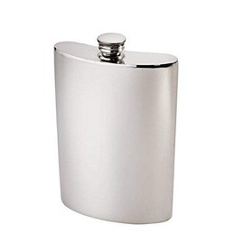 Plain Pewter Kidney Flask, Hip Flask in 6 Sizes with an Engraving Option (10 Ounces)