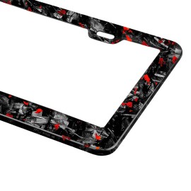 BLVD Red Flake Real Forged Carbon Fiber License Plate Frame