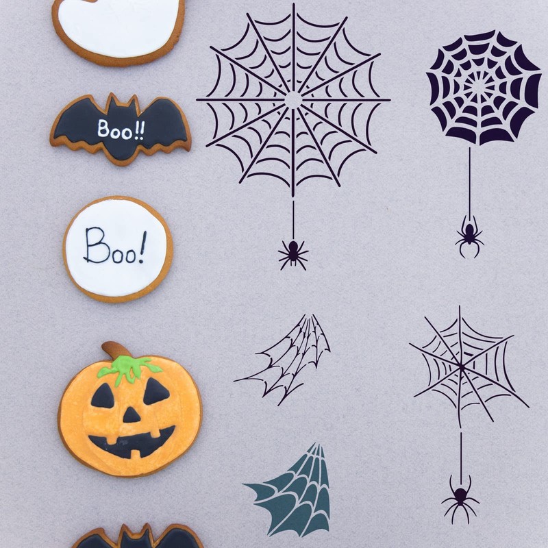 FINGERINSPIRE Spiderweb Stencil 11.8x11.8inch Reusable Spider Drawing DIY Arts and