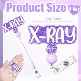 SEEVOR X-RAY Badge Reel Retractable Nursing Badge Holder Nursing ID Clip for X-RAY Nurses Students (Purple X-RAY)