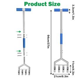 Manual Core Aerator Lawn Tool - Lawn Aeration Tool with 4 Hollow Tine,Handheld Lawn Care Coring Soil Aerator for Lawn,Yard,Golf Course,Agriculture,Garden,Farm Aerator