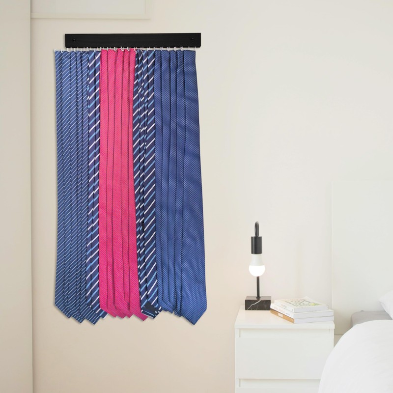 CENZICOM Tie Rack Wall Mounted, 360°Rotating Tie Hanger Belt Organizer