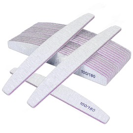 GeekerChip 20 Stück Nagelfeile,Professionelle Nagelfeile,Doppelseitig,100/180 Körnung,für Gelnägel und Naturnägel,Waschbar,Wiederverwendbare,für Nagelstudios Diy Nail Art Zuhause(Grau)