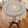 Gracebuy Beige 31 Inch Round HANDMADE Cotton Crochet Lace Placemat