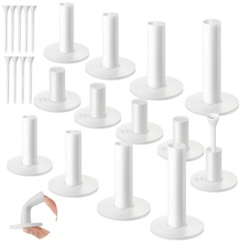 Sosation 23 Pieces Rubber Golf Tees Set Golf Rubber Tees Holders for Driving Range Mats Value Tee Holder for Golf Hitting Mats and Indoor Outdoor Training Mixed Size 1.5 2.3 2.7 3.1 3.5 Inch (White)
