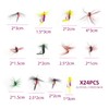CYNOSURETECH 24 Pieces Of Simulated Fly Bait Hooks, Fishing Supplies,