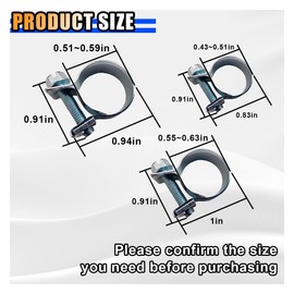 30Pcs 1/4" 5/16" 3/8" Fuel Injection Gas Line Hose Clamps, Stainless Steel Adjustable Fuel Line Clamp Clip, Pipe Clamp Assortment Kit for Automotive, Diesel Petrol Pipe