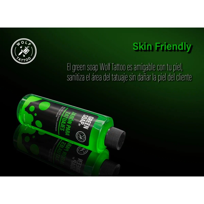 Green Soap Para Tatuaje Profesional 250ml Wolf Tattoo