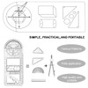 Vicloon Multifunctional Geometric Ruler, Drawing Template Measuring Tool Plastic Measuring