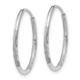Unbranded 17mm 14K White Gold 1.25mm Diamond-cut Endless Hoop Earrings XY1218W