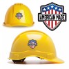StickerSector Hard Hat American Made Shield 4 Pack Stickers -