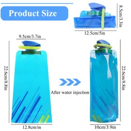 sunnilly 6 Stück Faltbare Wasserflaschen, 700ML Faltbare Trinkflasche, Wiederverwendbare BPA-freie Wasserflasche, Flexible Zusammenklappbare mit Clip für Outdoor-Sport, Reisen, Radfahren, Wandern