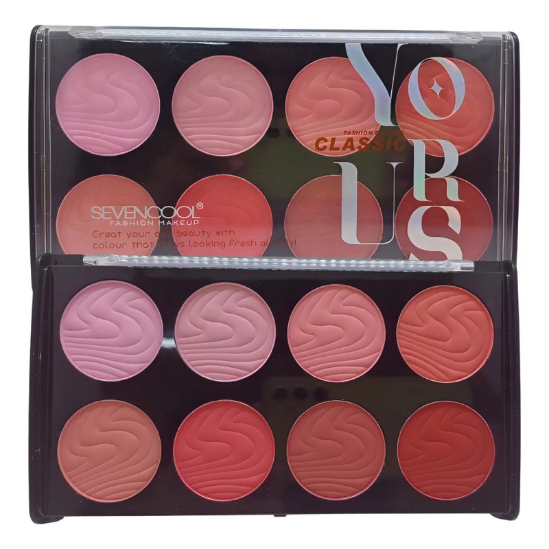 Paleta De Rubor Seven Cool 8 Tonos Mate Blush Alta