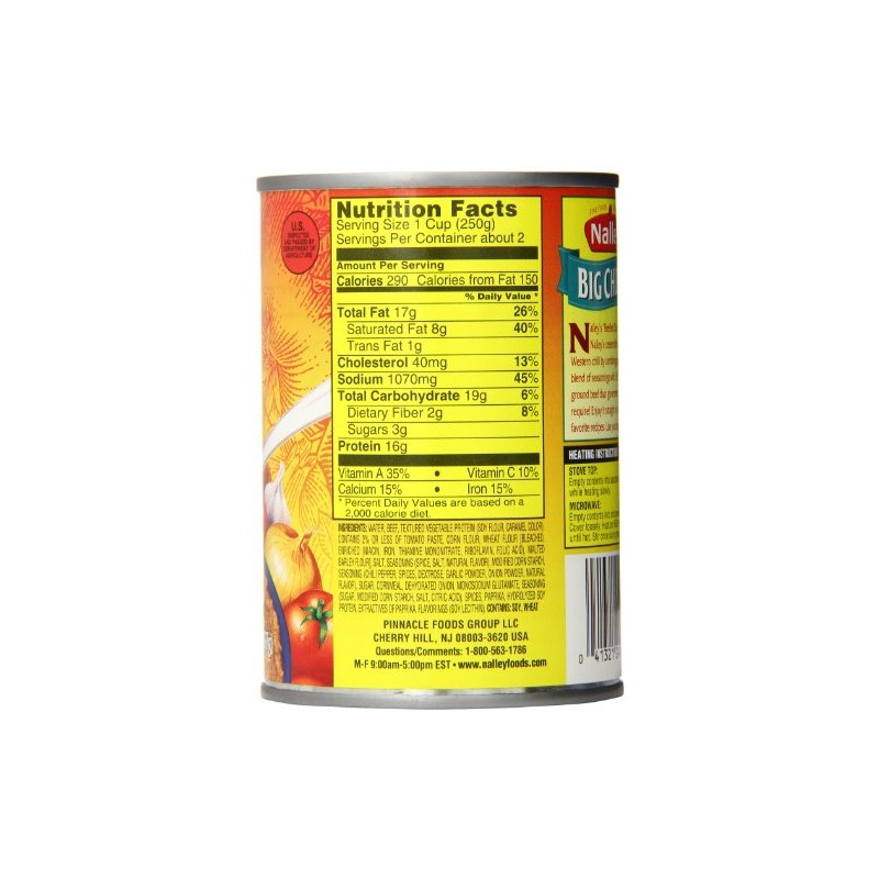 Nalley Chili Con Carne No Beans, 14-Ounce Cans (Pack of