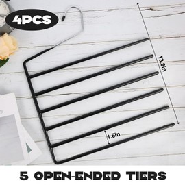 4 Pack Garden Flags Hangers,Garden Flag Holder,Garden Flag Storage Heavy Duty Multi Layers Space Saving Hangers,Non Slip 6 Tier Open-Ended Pants Hanger for Garden Flags Jeans Trouser Pants Hangers