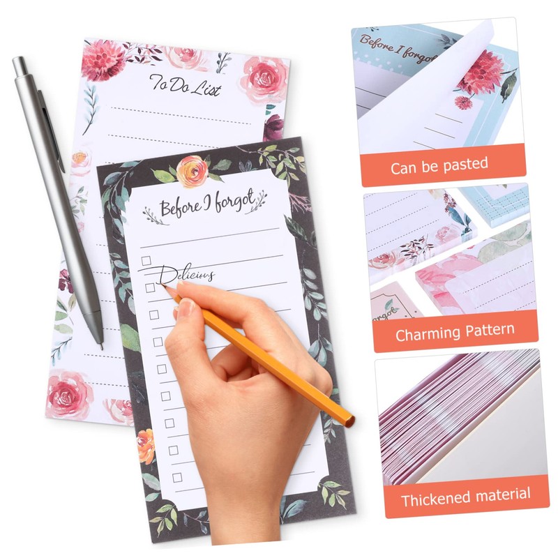 Operitacx Fridge Magnetic Notepads and Pen Holder Set Magnetic Grocery